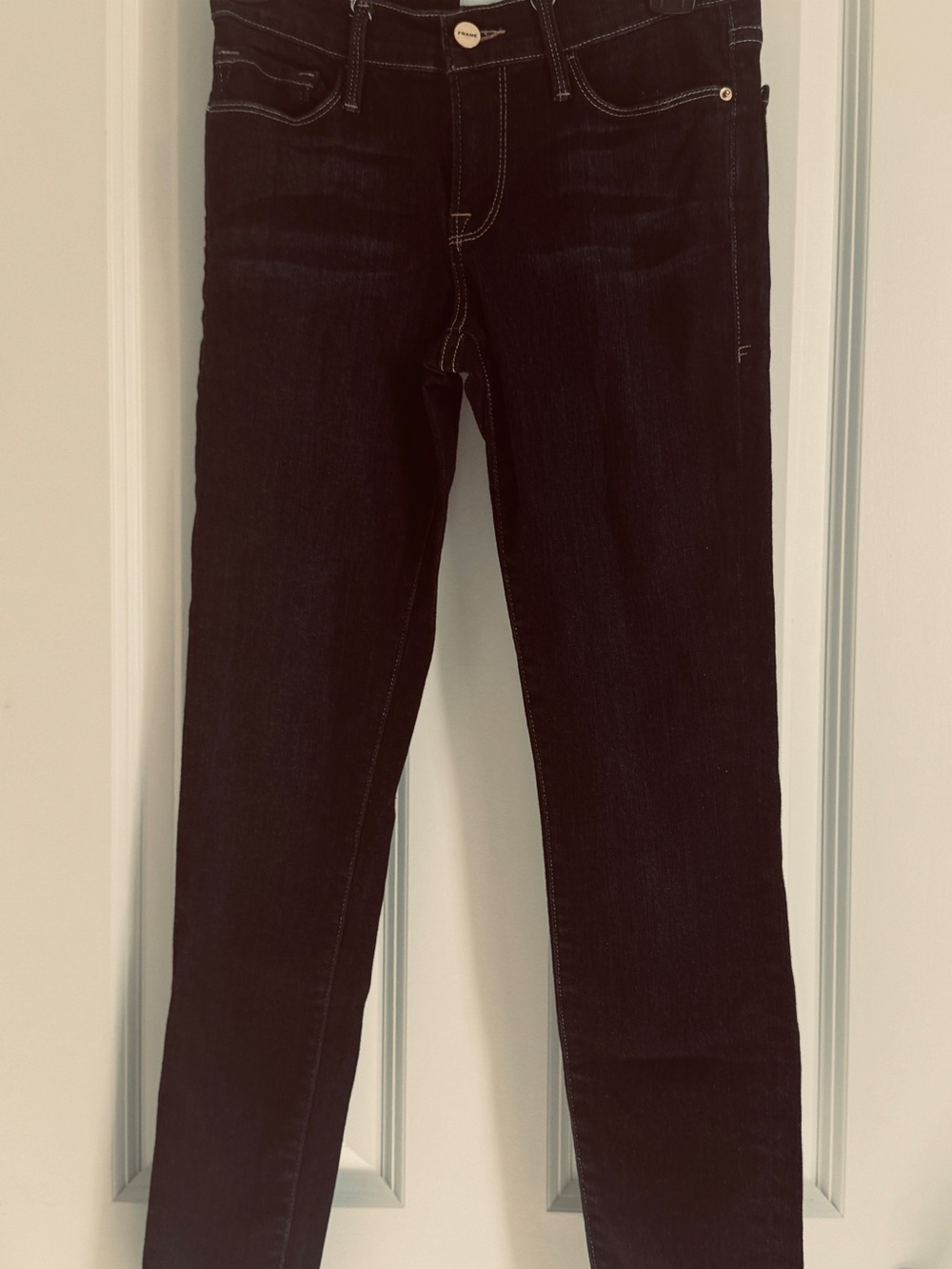 Frame Denim Skinny Jeans in Dark Blue